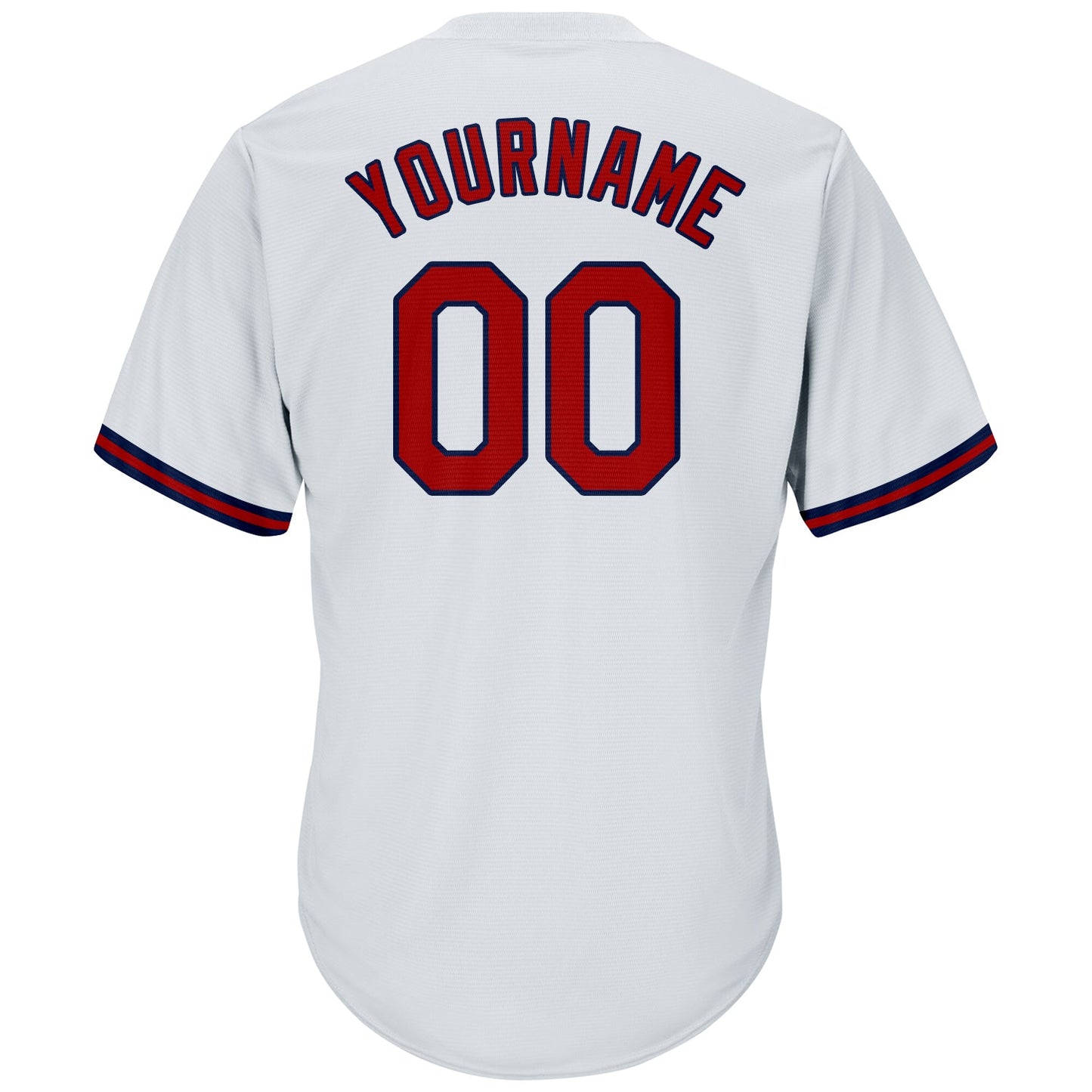 Custom White Red-Navy Authentic Throwback Rib-Knit Baseball Jersey Shirt view 3