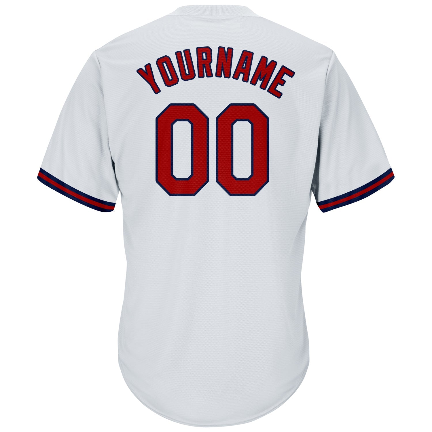 Custom White Red-Navy Authentic Throwback Rib-Knit Baseball Jersey Shirt view 3