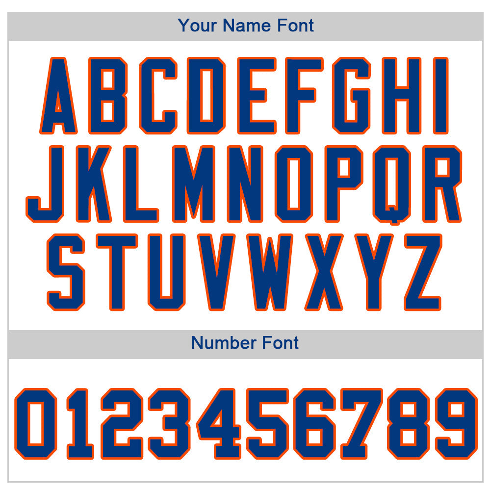 Custom White Royal Pinstripe Royal-Orange Authentic Baseball Jersey view 4
