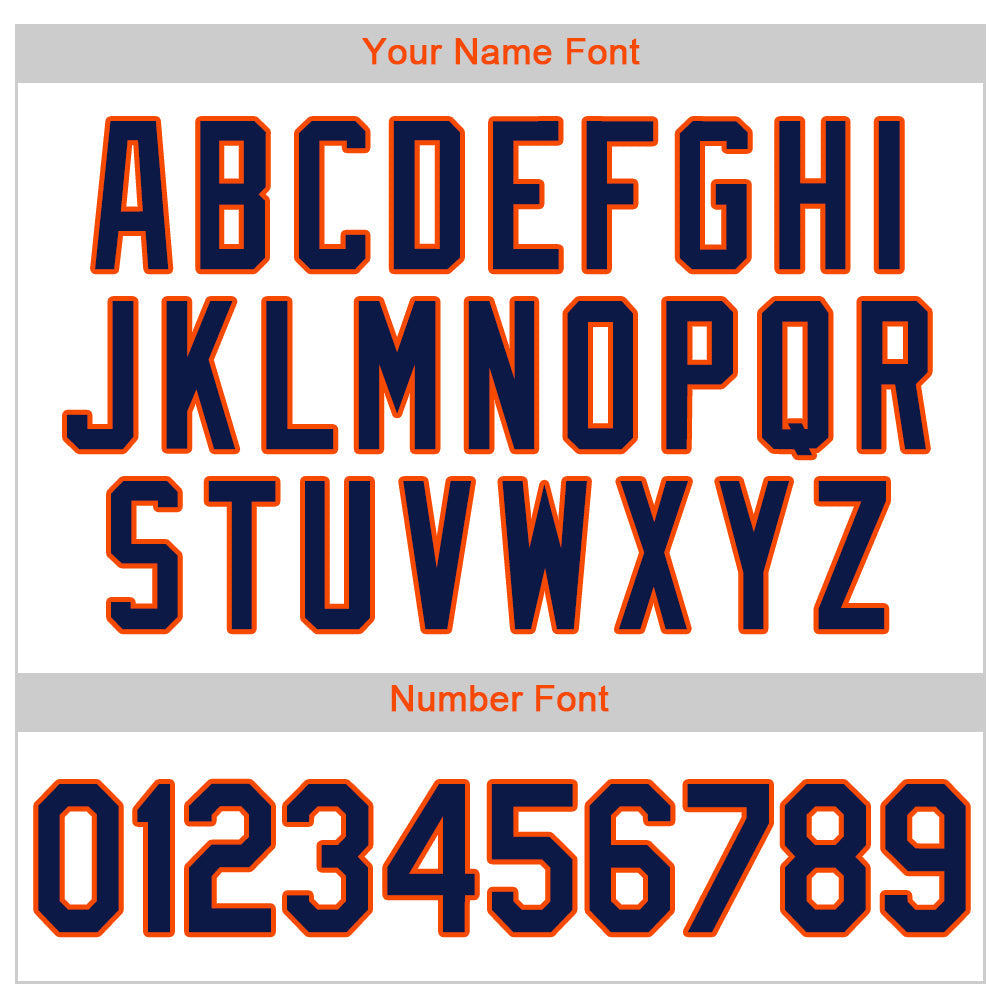 Custom White Navy-Orange Authentic Baseball Jersey view 4