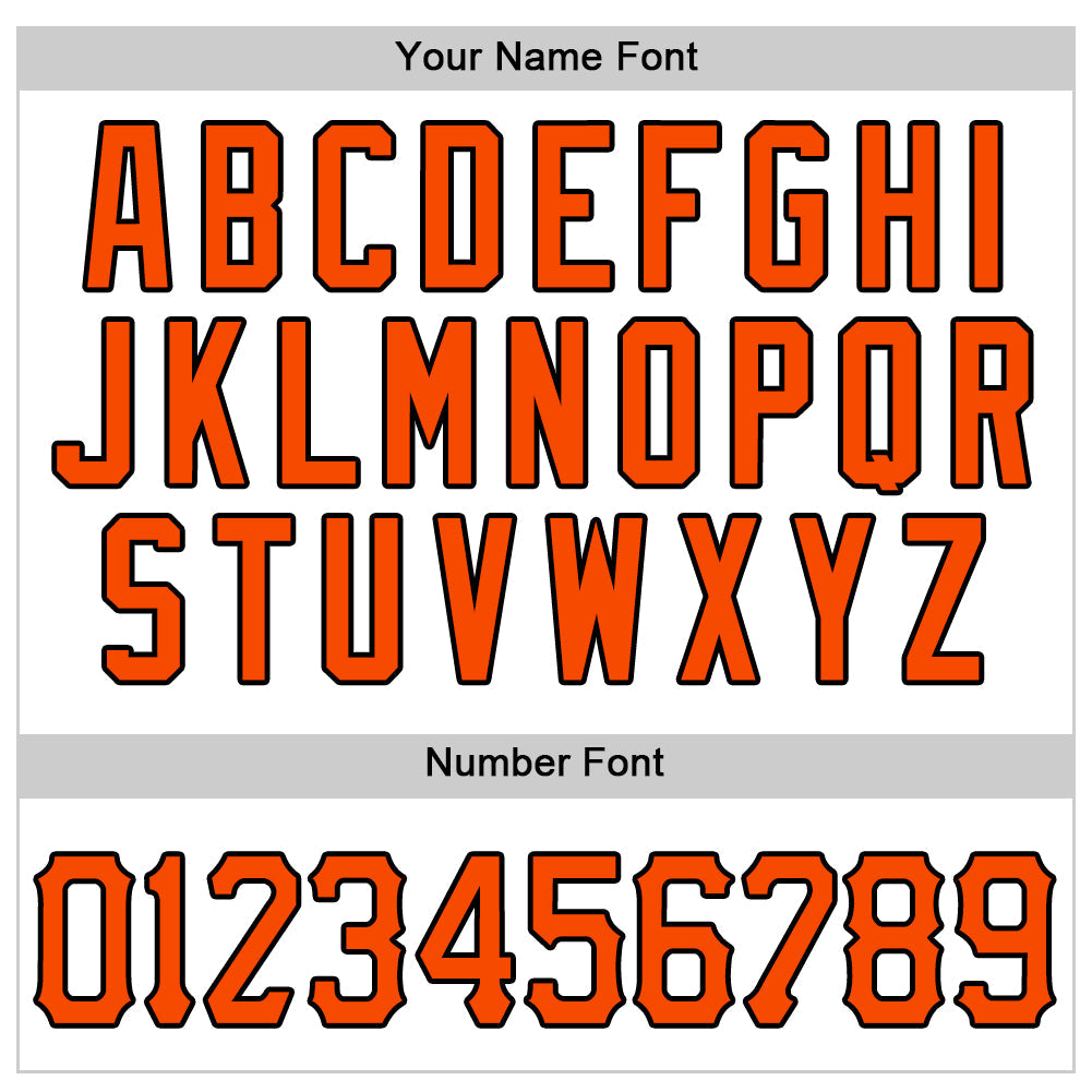 Custom White Orange-Black Authentic Baseball Jersey view 4