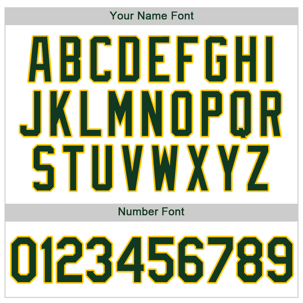 Custom White Green-Gold Authentic Baseball Jersey view 4