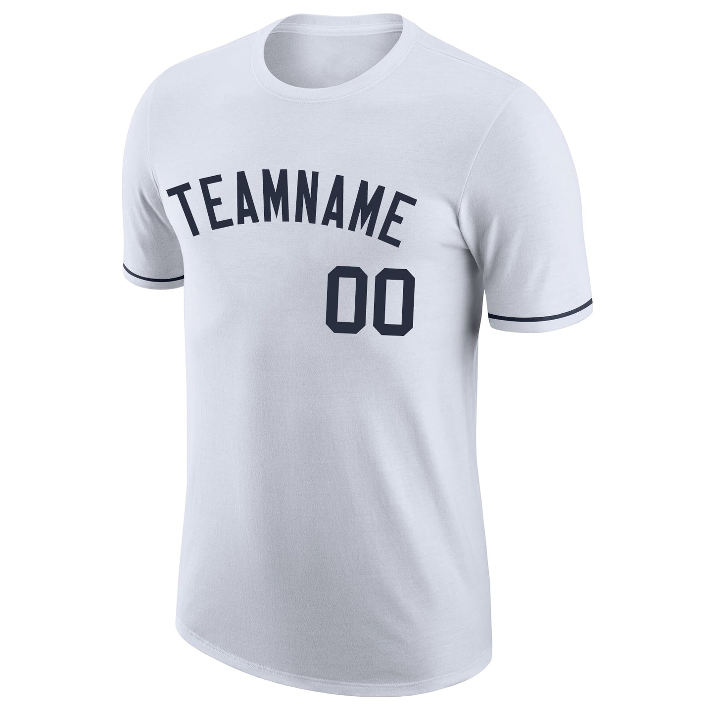Custom White Navy Performance T-Shirt view 5