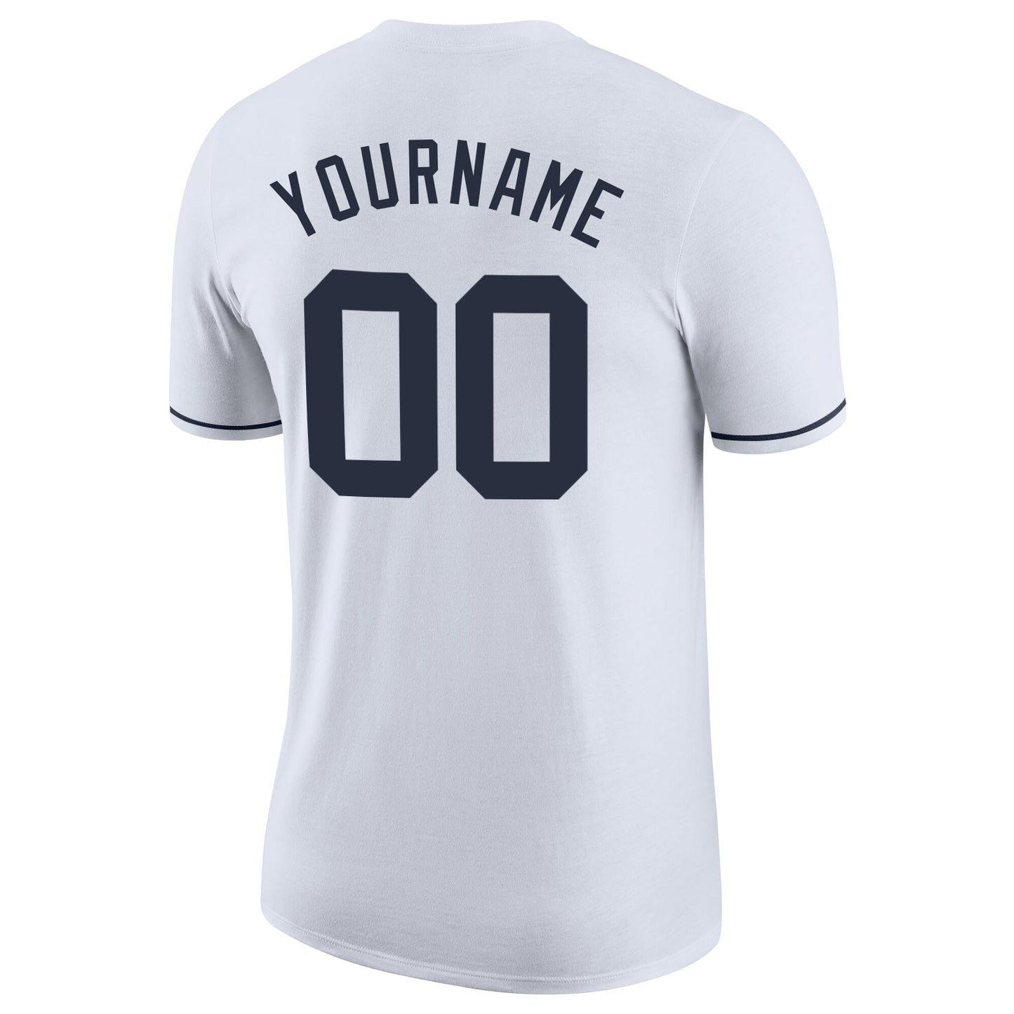 Custom White Navy Performance T-Shirt view 6