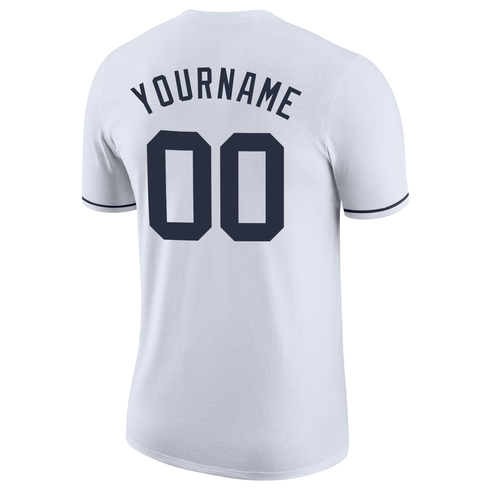 Custom White Navy Performance T-Shirt view 6
