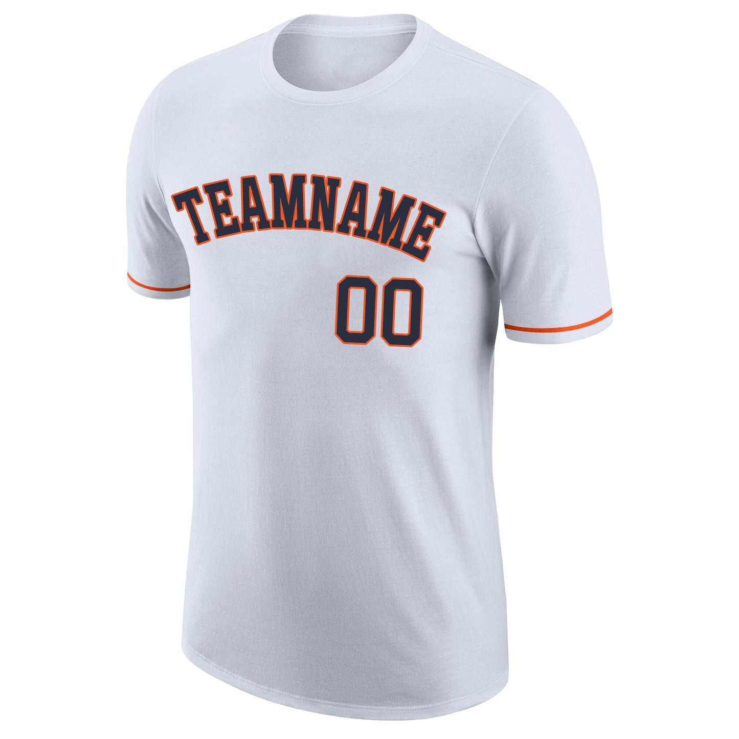 Custom White Navy-Orange Performance T-Shirt view 5