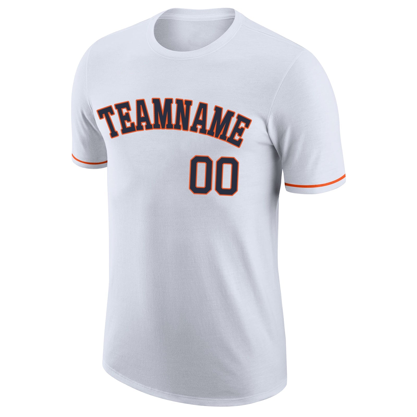 Custom White Navy-Orange Performance T-Shirt view 5