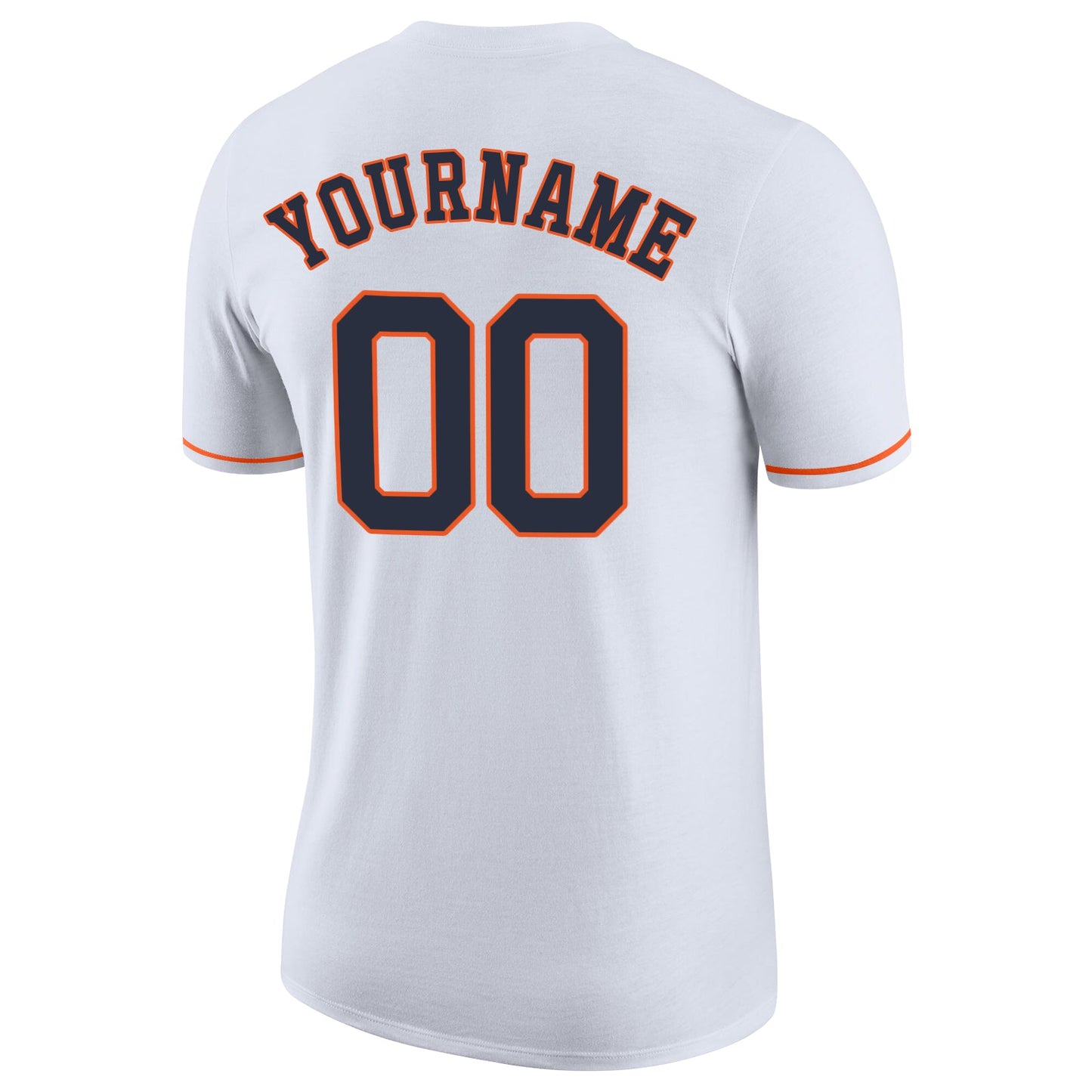 Custom White Navy-Orange Performance T-Shirt view 6