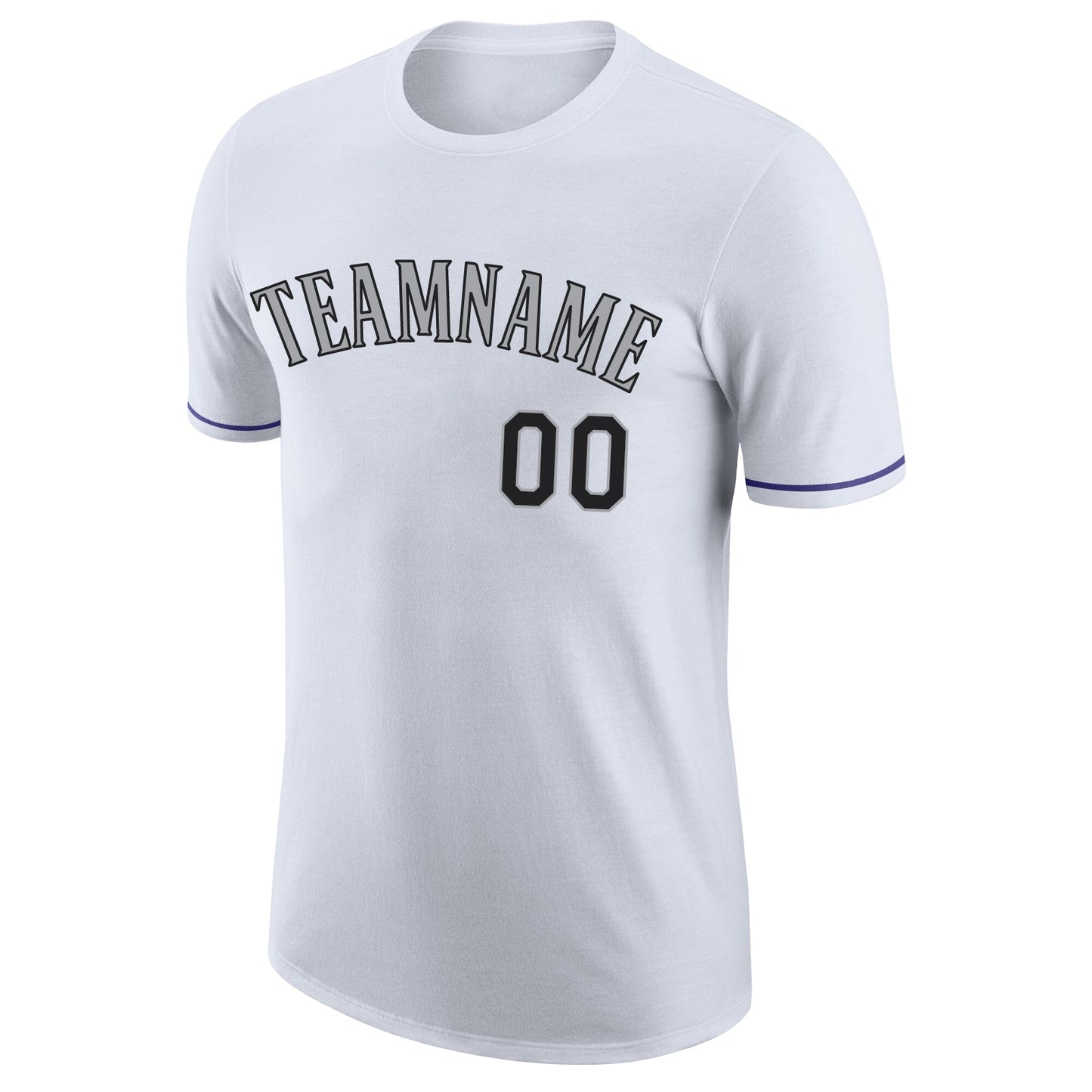 Custom White Black-Gray Performance T-Shirt view 5