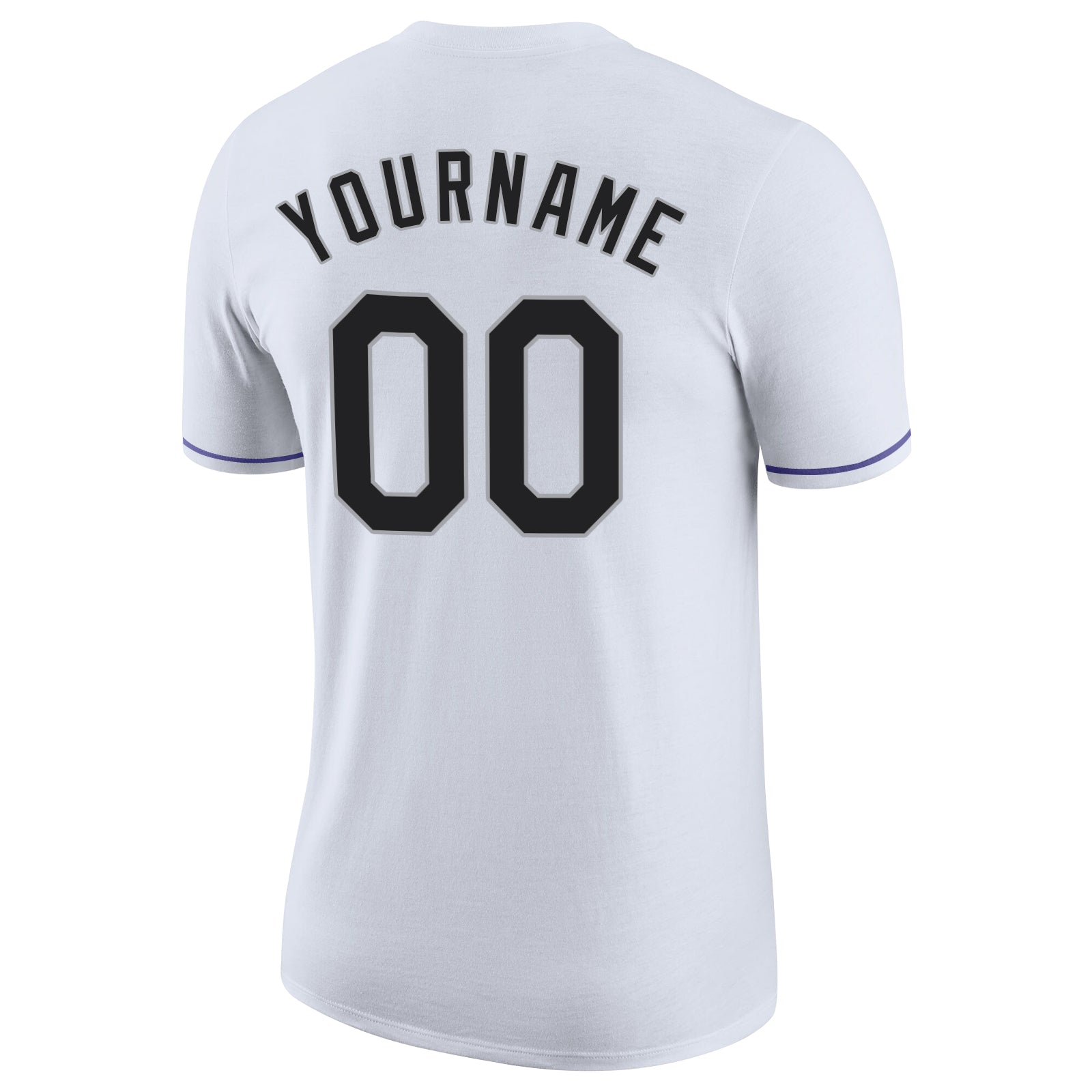 Custom White Black-Gray Performance T-Shirt view 6