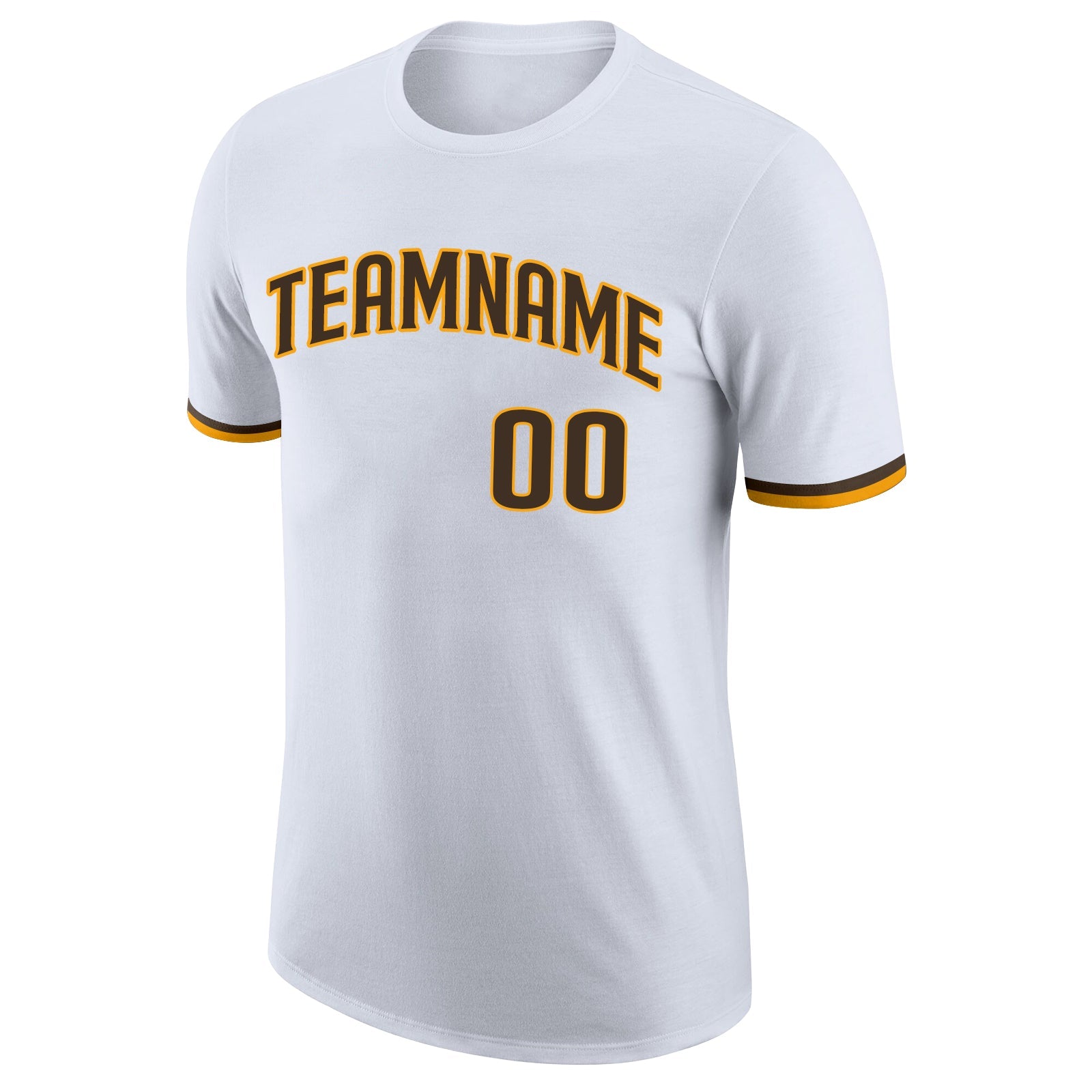 Custom White Brown-Gold Performance T-Shirt view 5