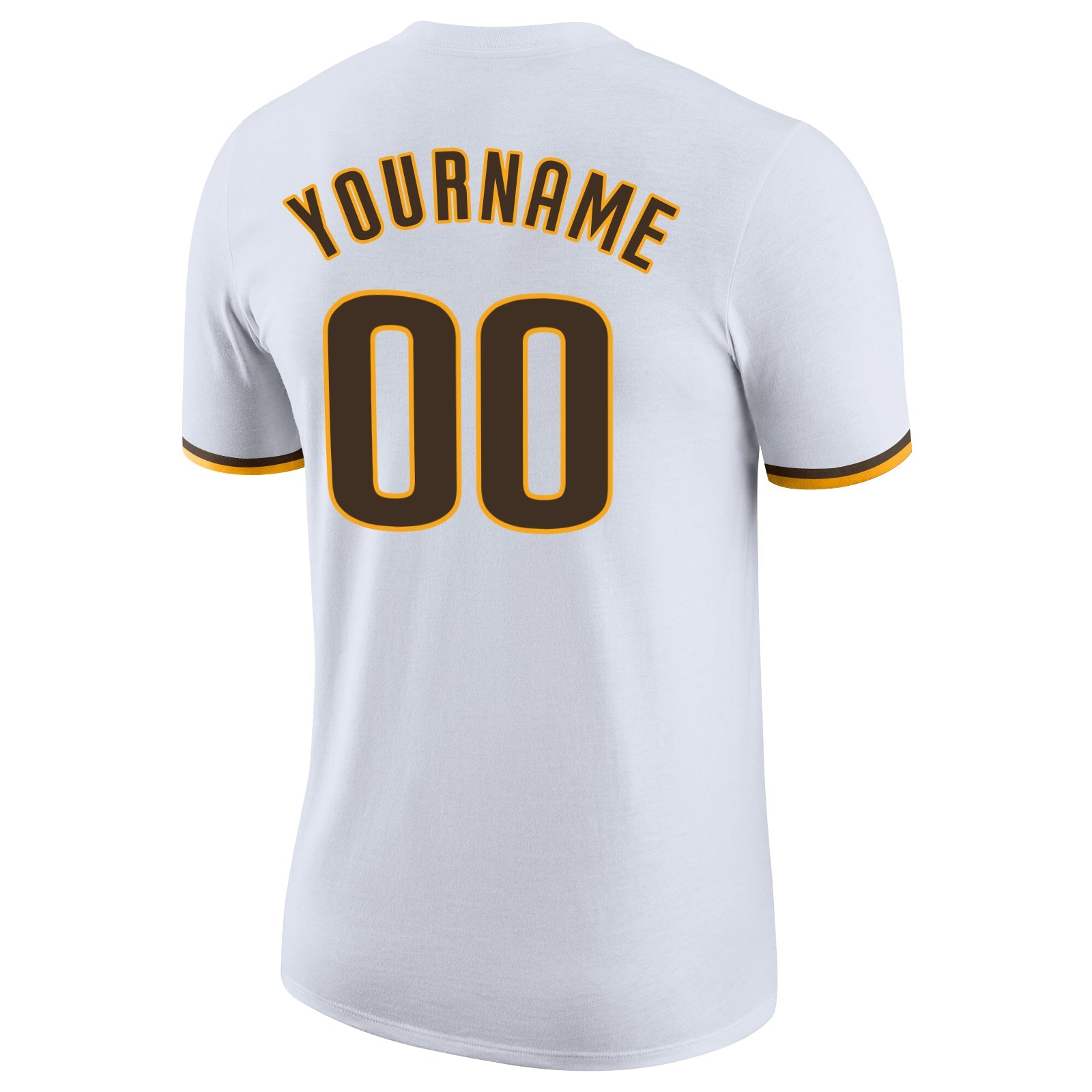 Custom White Brown-Gold Performance T-Shirt view 6