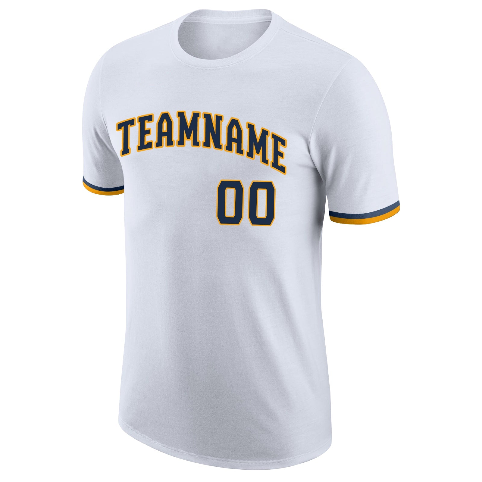 Custom White Navy-Gold Performance T-Shirt view 5