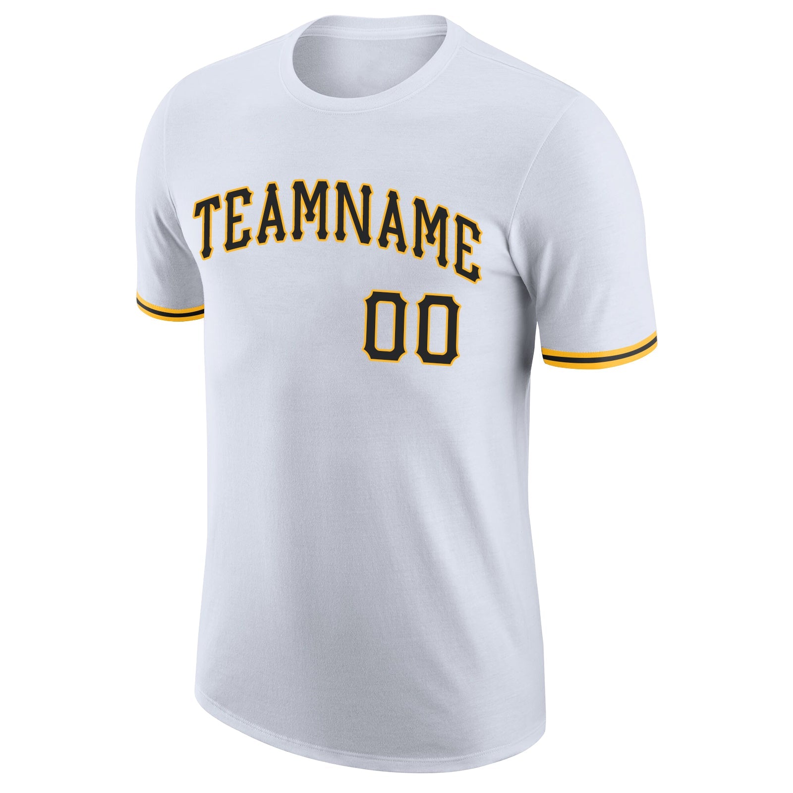 Custom White Black-Gold Performance T-Shirt view 5