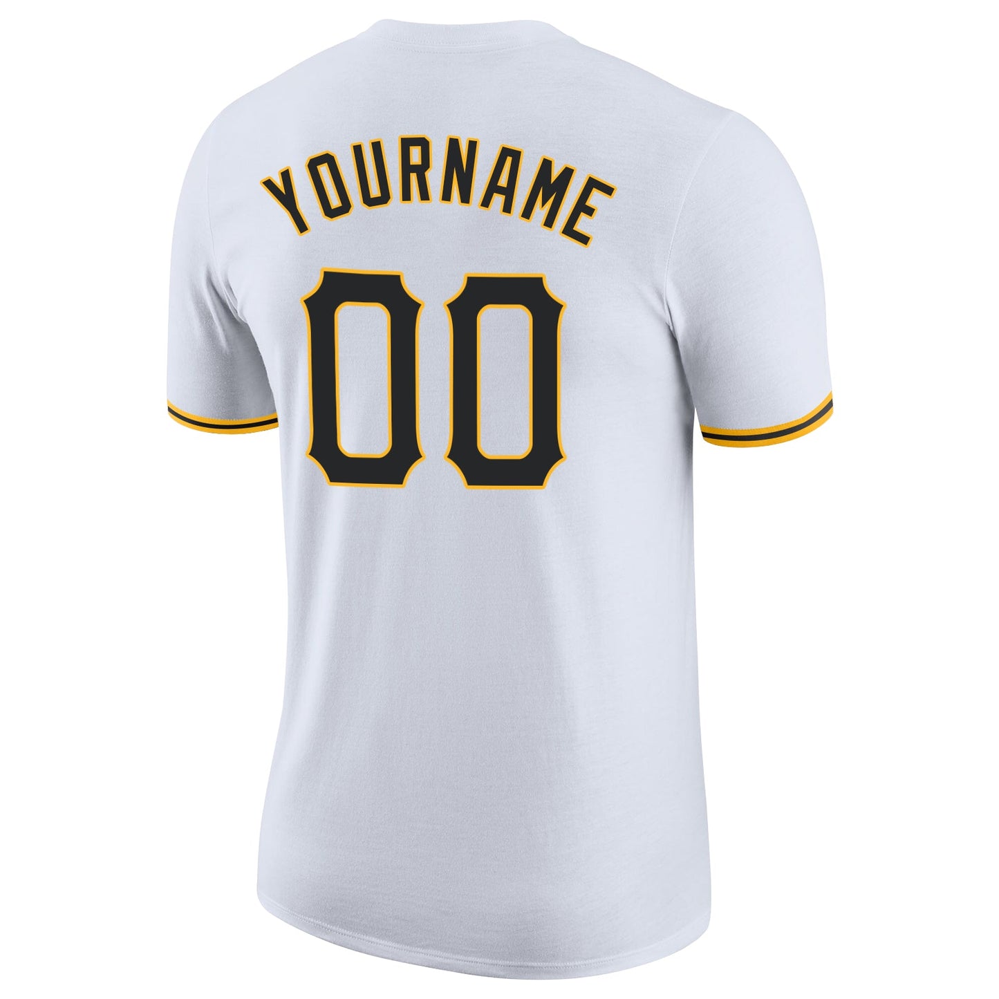 Custom White Black-Gold Performance T-Shirt view 6