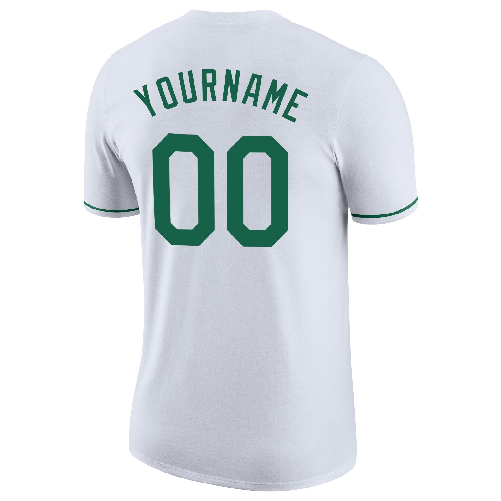 Custom White Kelly Green-Gray Performance T-Shirt view 7