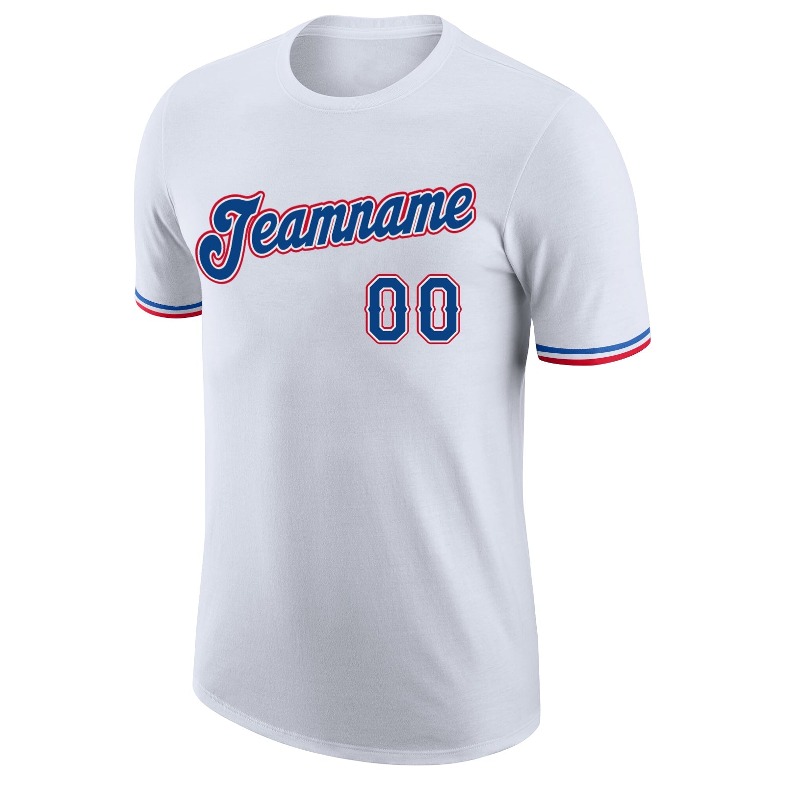 Custom White Royal-Red Performance T-Shirt view 5