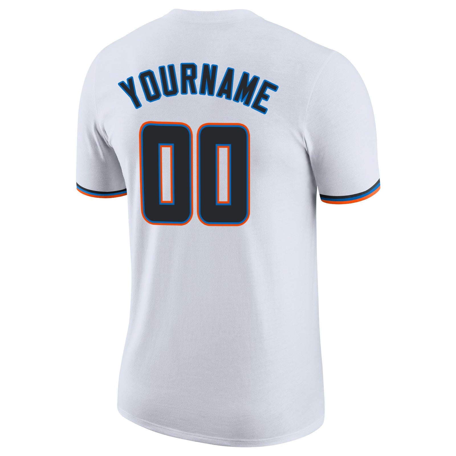 Custom White Black-Powder Blue Performance T-Shirt view 6