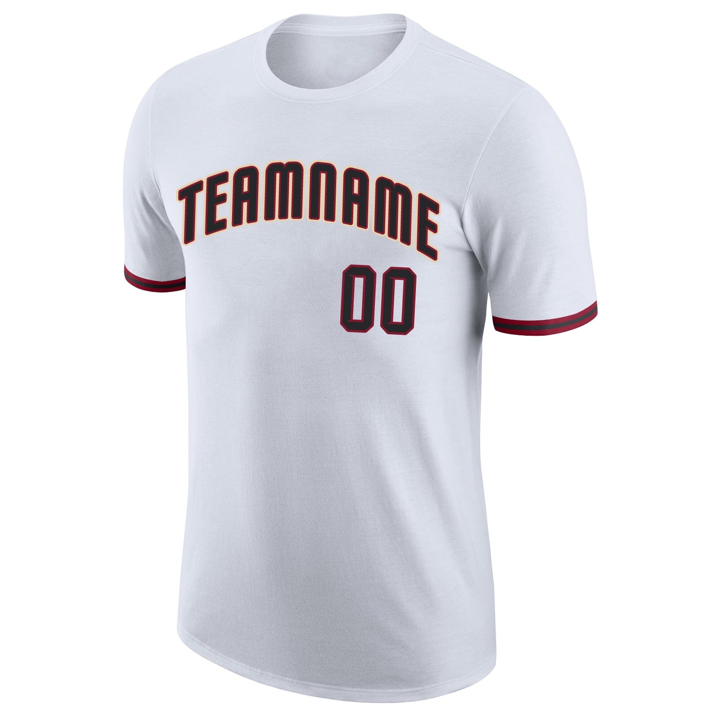 Custom White Black-Crimson Performance T-Shirt view 5