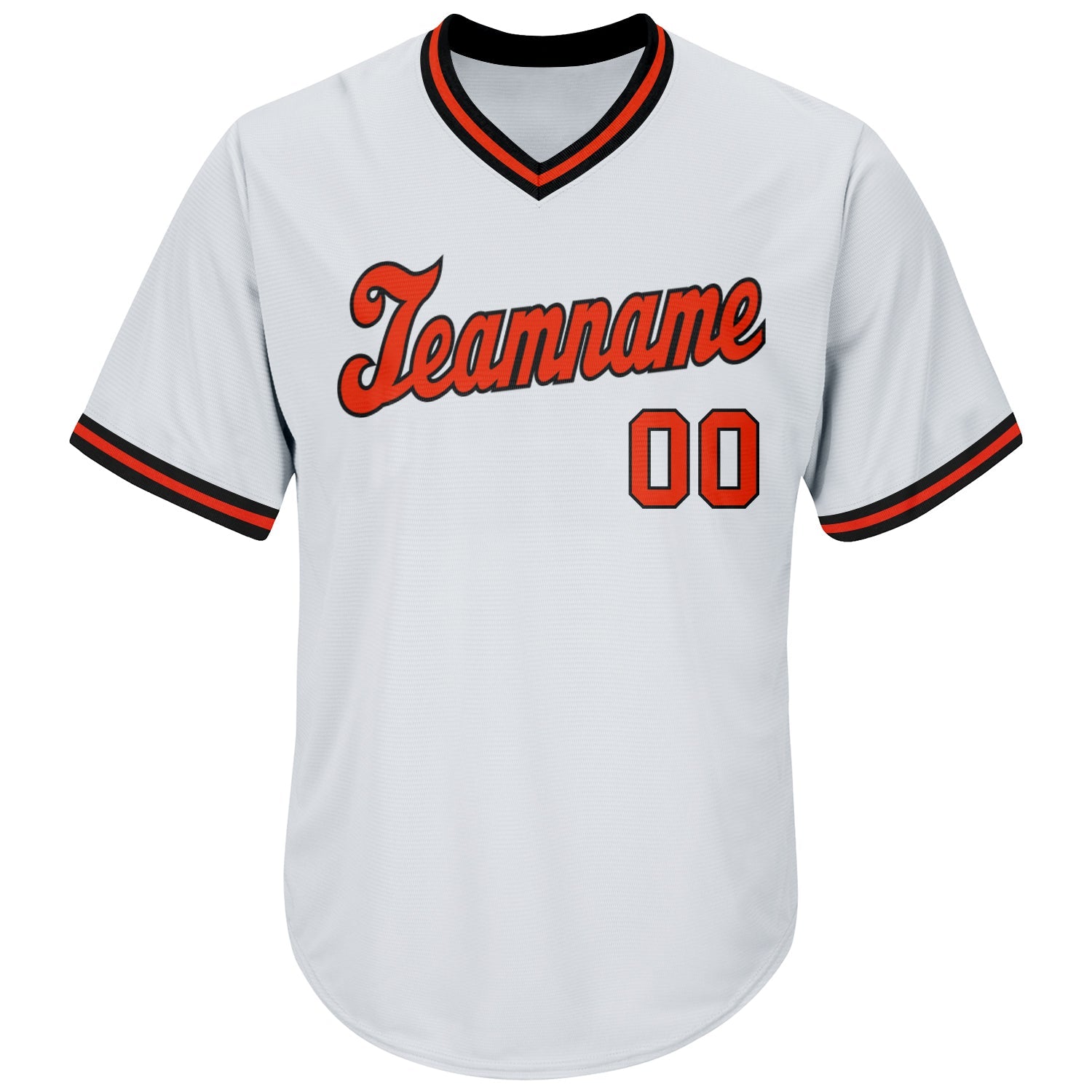 Custom White Orange-Black Authentic Throwback Rib-Knit Baseball Jersey Shirt view 2