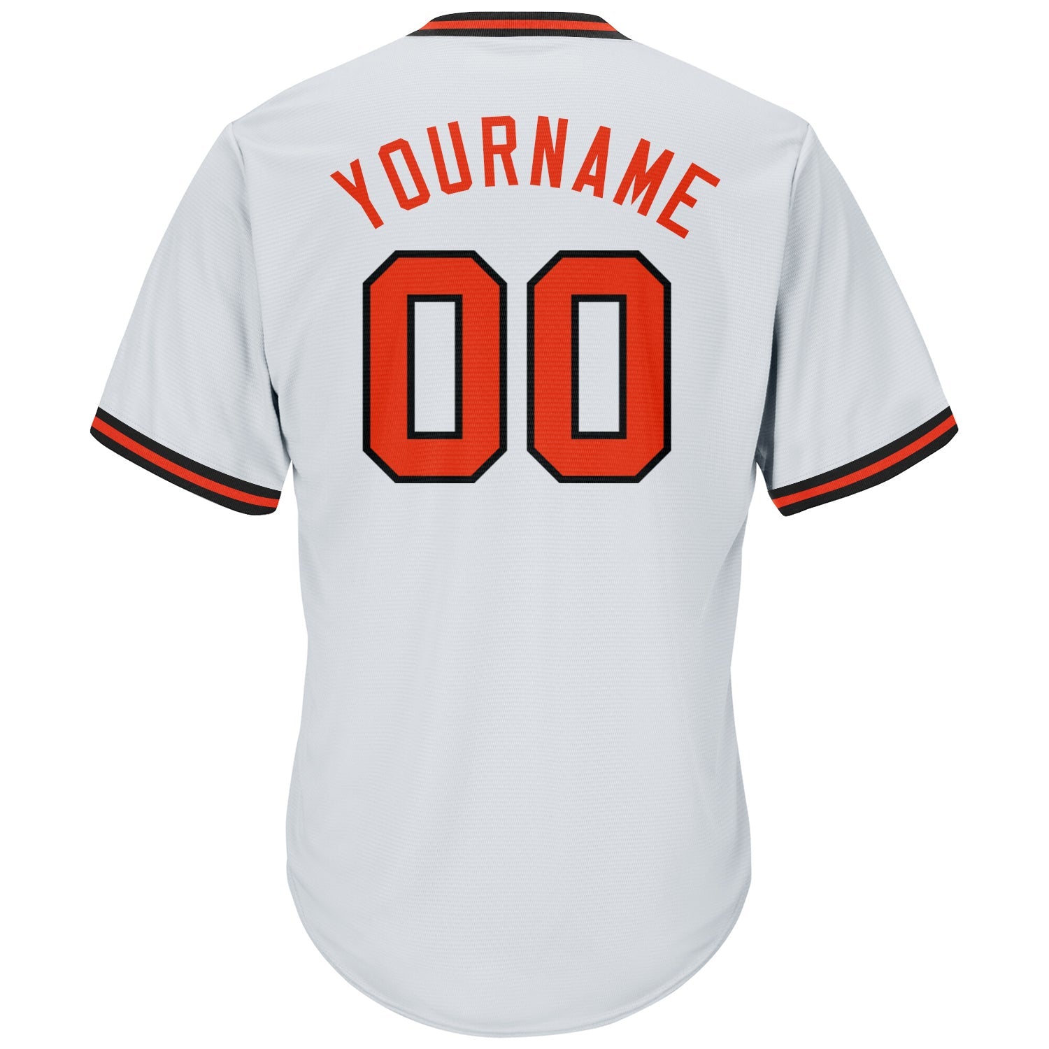Custom White Orange-Black Authentic Throwback Rib-Knit Baseball Jersey Shirt view 3