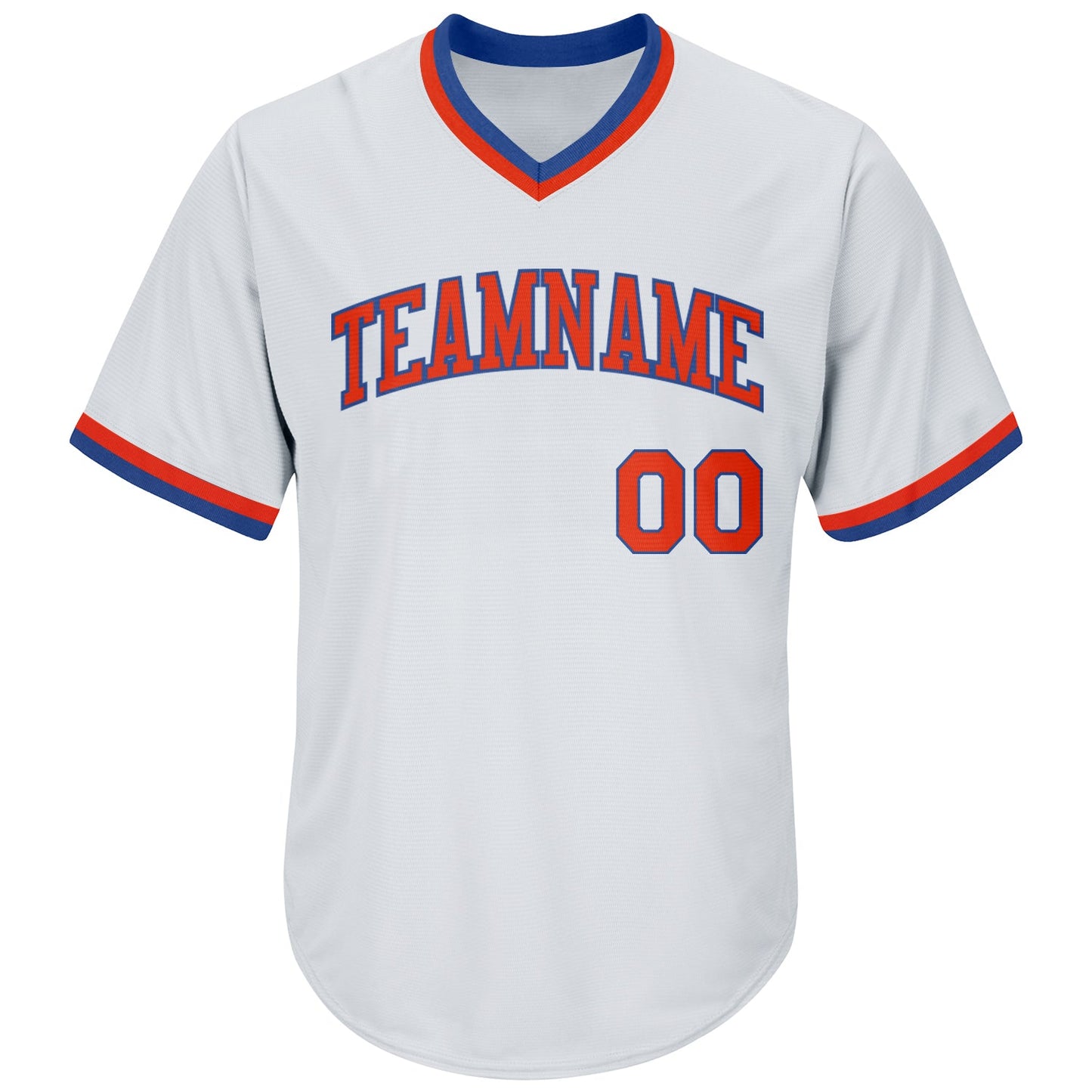 Custom White Orange-Royal Authentic Throwback Rib-Knit Baseball Jersey Shirt view 2