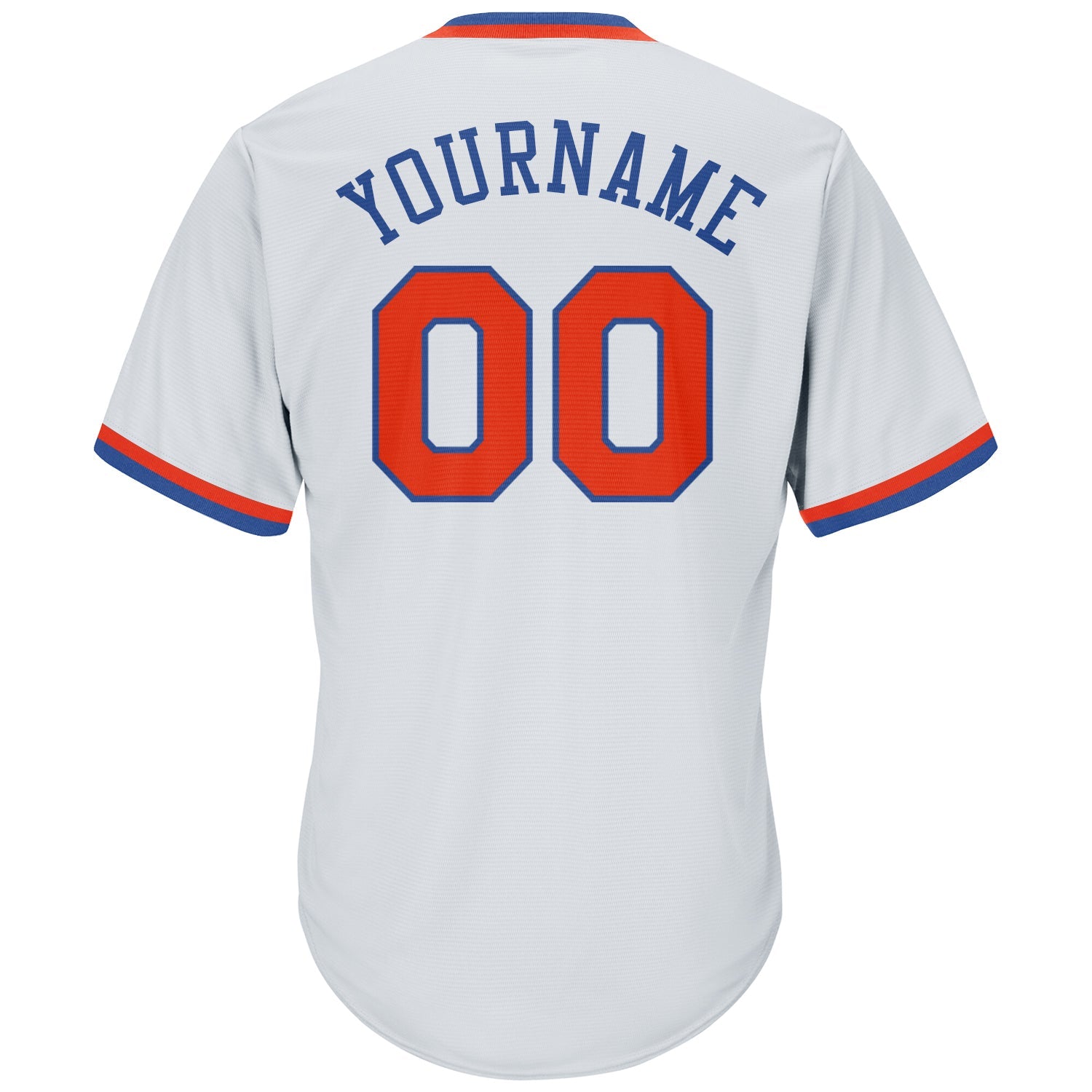 Custom White Orange-Royal Authentic Throwback Rib-Knit Baseball Jersey Shirt view 3