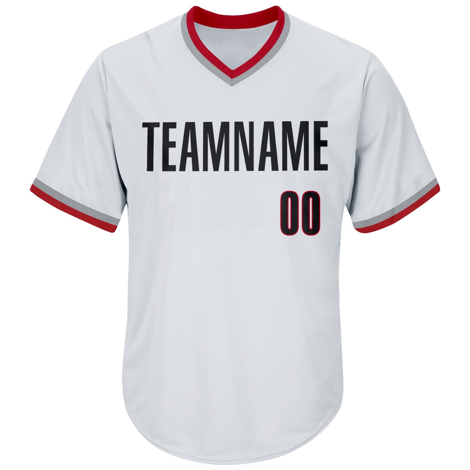 Custom White Black-Red Authentic Throwback Rib-Knit Baseball Jersey Shirt view 2