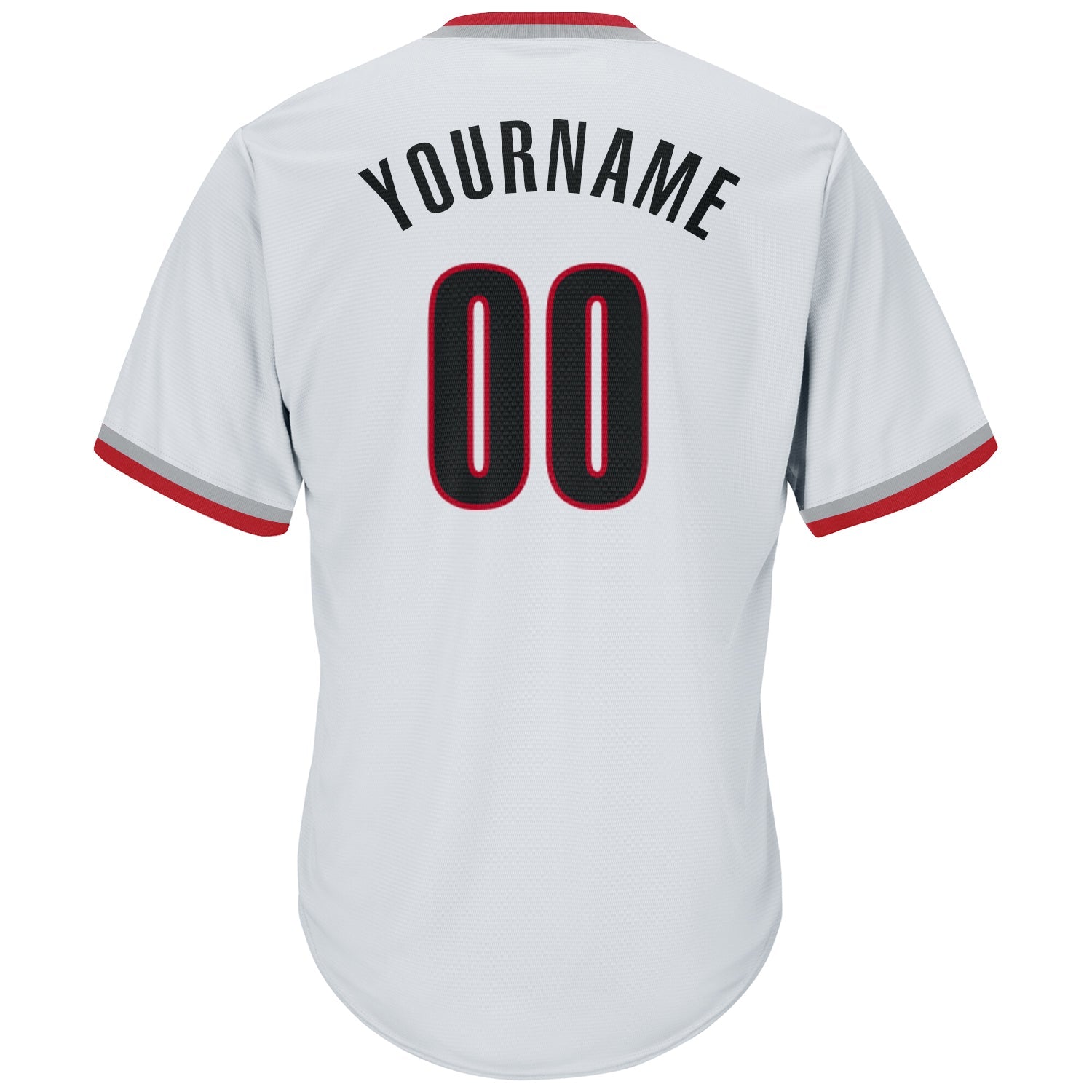 Custom White Black-Red Authentic Throwback Rib-Knit Baseball Jersey Shirt view 3