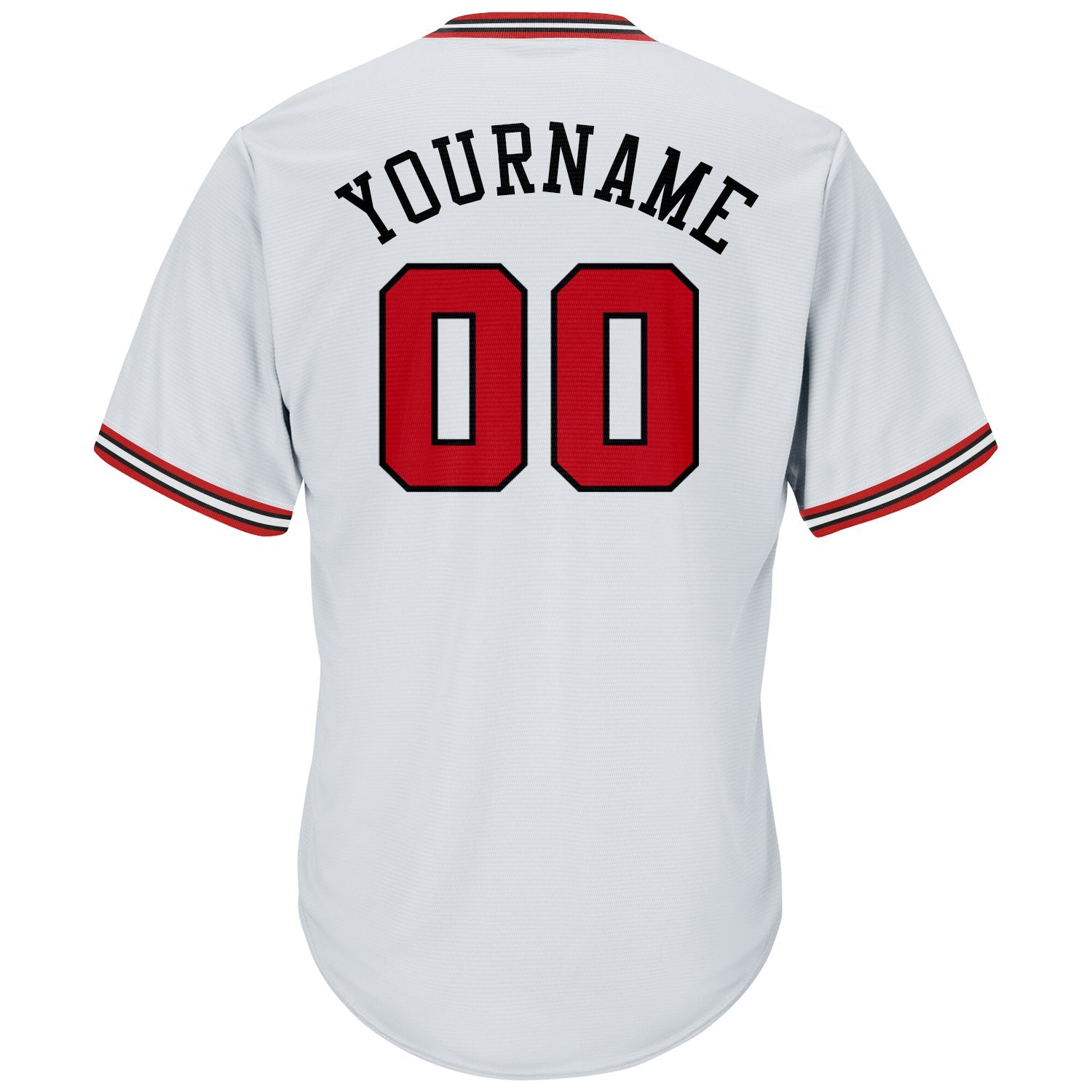 Custom White Red-Black Authentic Throwback Rib-Knit Baseball Jersey Shirt view 3