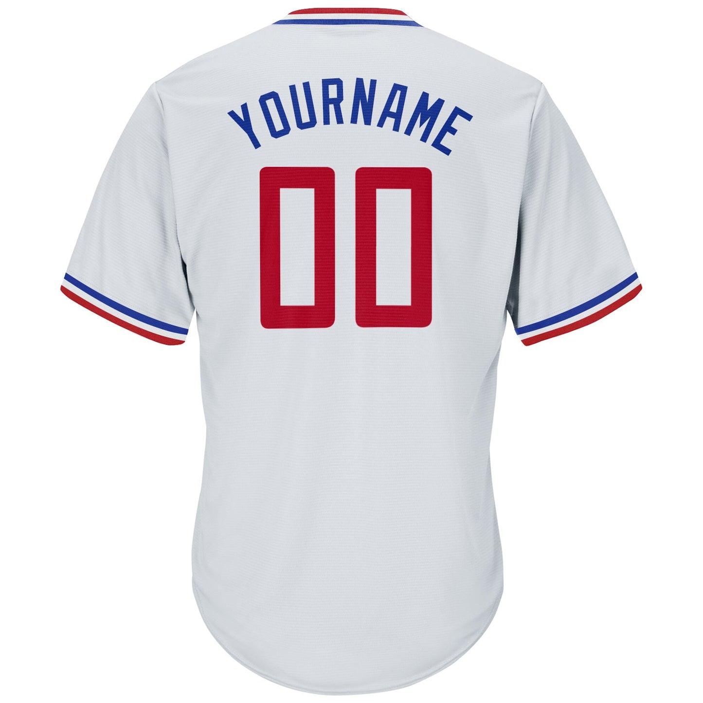 Custom White Red-Royal Authentic Throwback Rib-Knit Baseball Jersey Shirt view 3