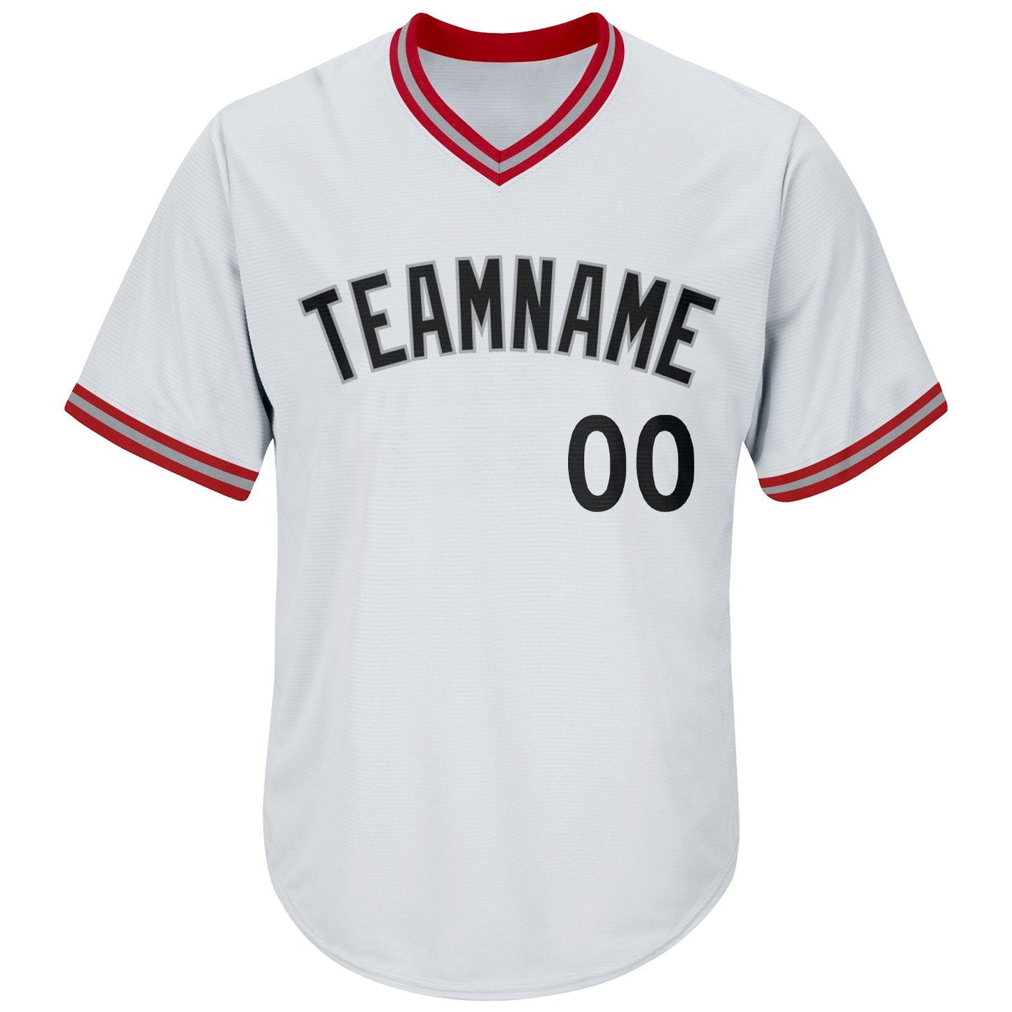 Custom White Black-Red Authentic Throwback Rib-Knit Baseball Jersey Shirt view 9