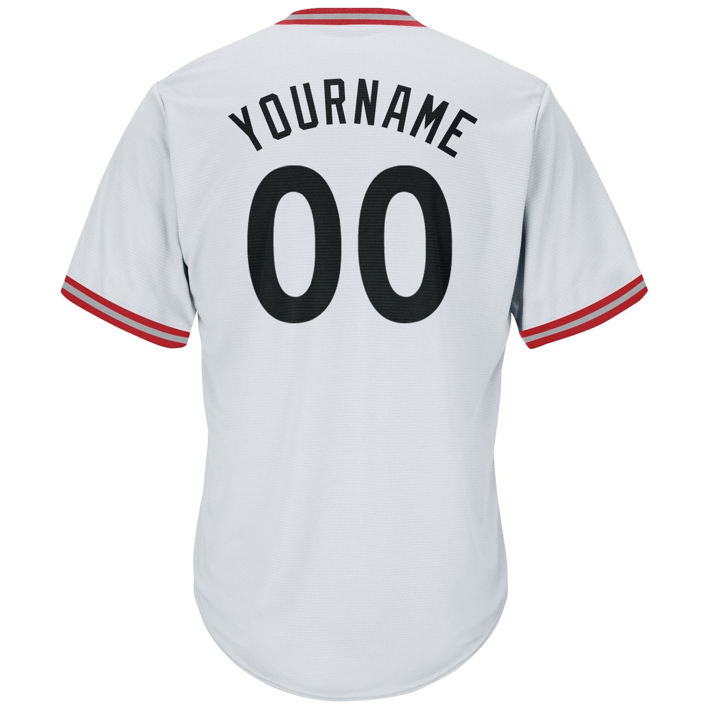 Custom White Black-Red Authentic Throwback Rib-Knit Baseball Jersey Shirt view 10