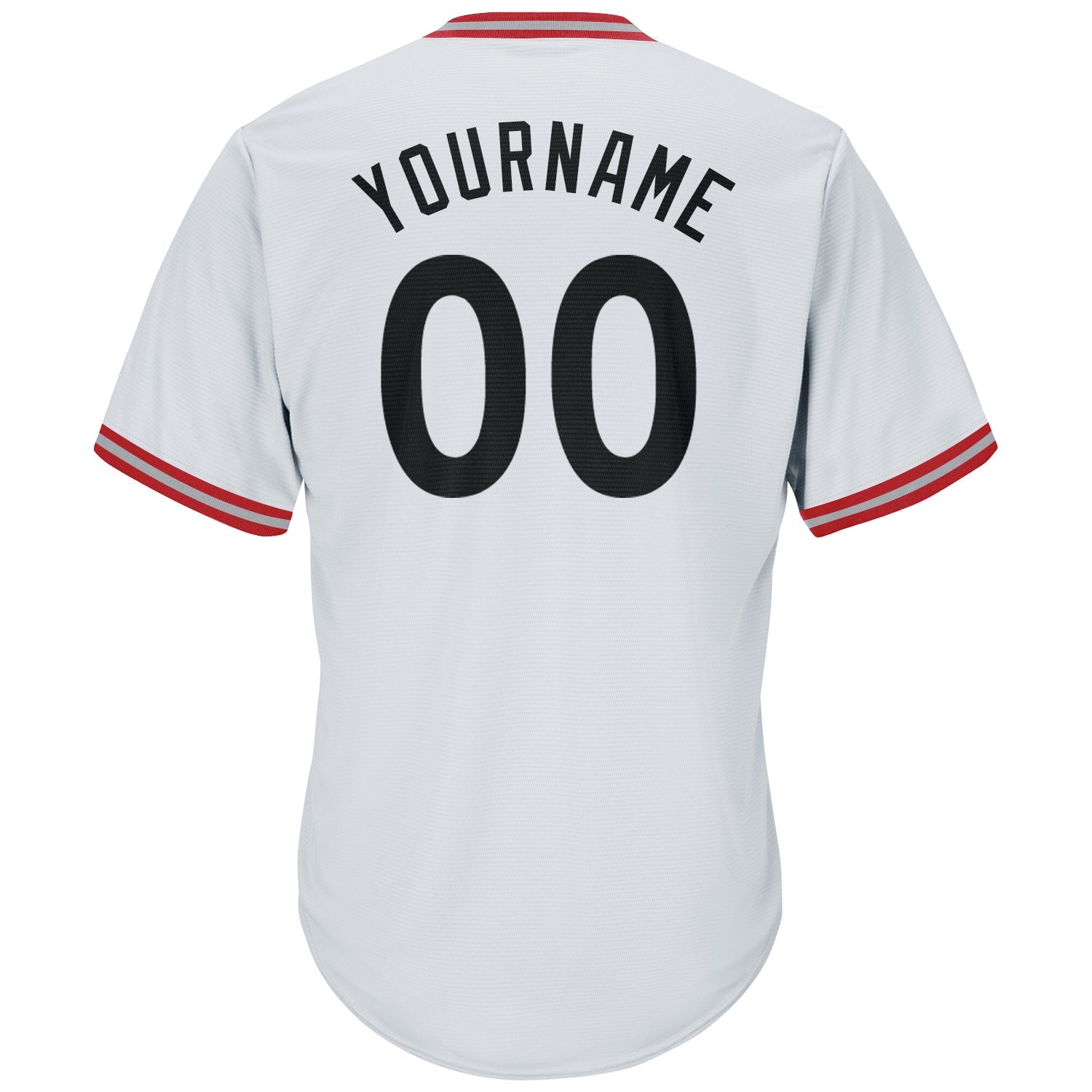 Custom White Black-Red Authentic Throwback Rib-Knit Baseball Jersey Shirt view 10