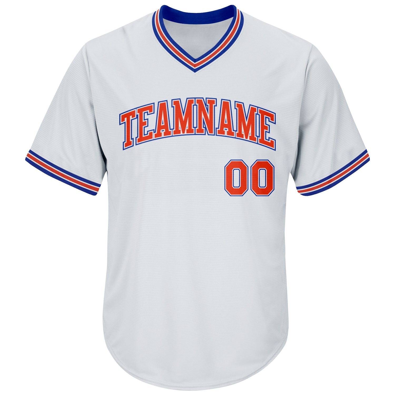 Custom White Orange-Royal Authentic Throwback Rib-Knit Baseball Jersey Shirt view 2