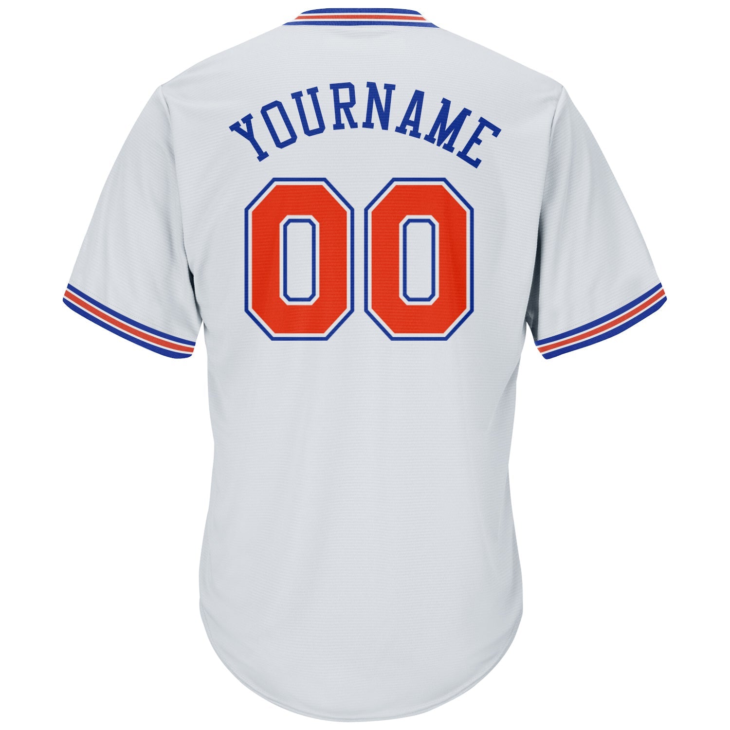 Custom White Orange-Royal Authentic Throwback Rib-Knit Baseball Jersey Shirt view 3