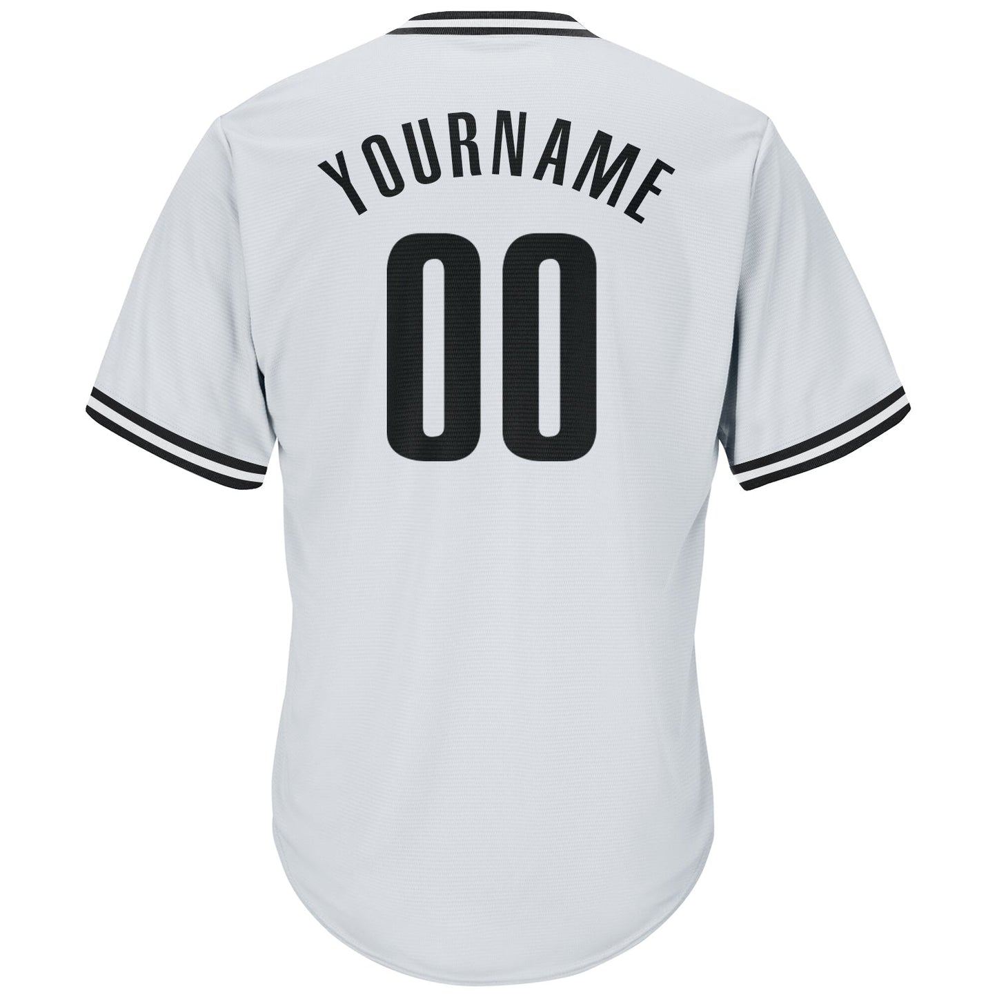 Custom White Black Authentic Throwback Rib-Knit Baseball Jersey Shirt view 4