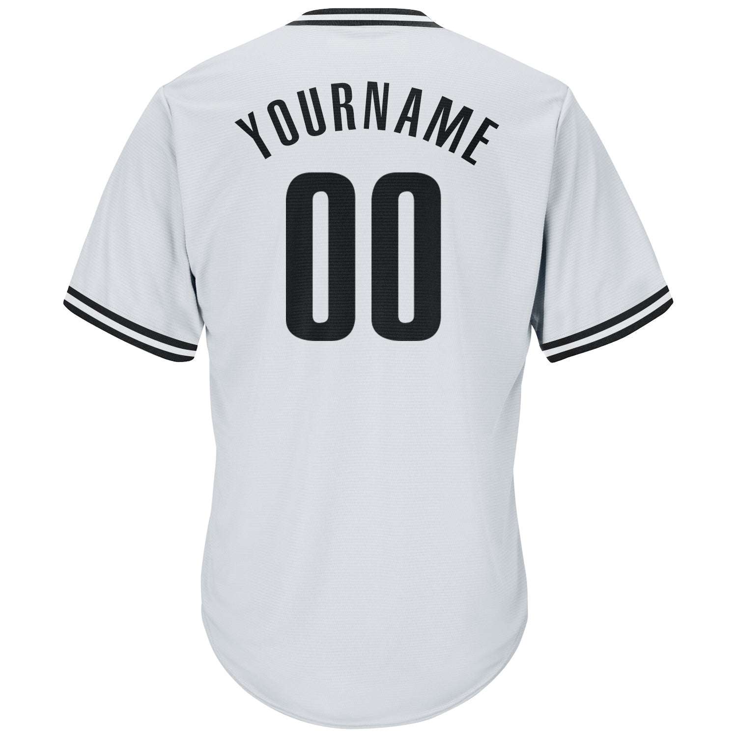 Custom White Black Authentic Throwback Rib-Knit Baseball Jersey Shirt view 4