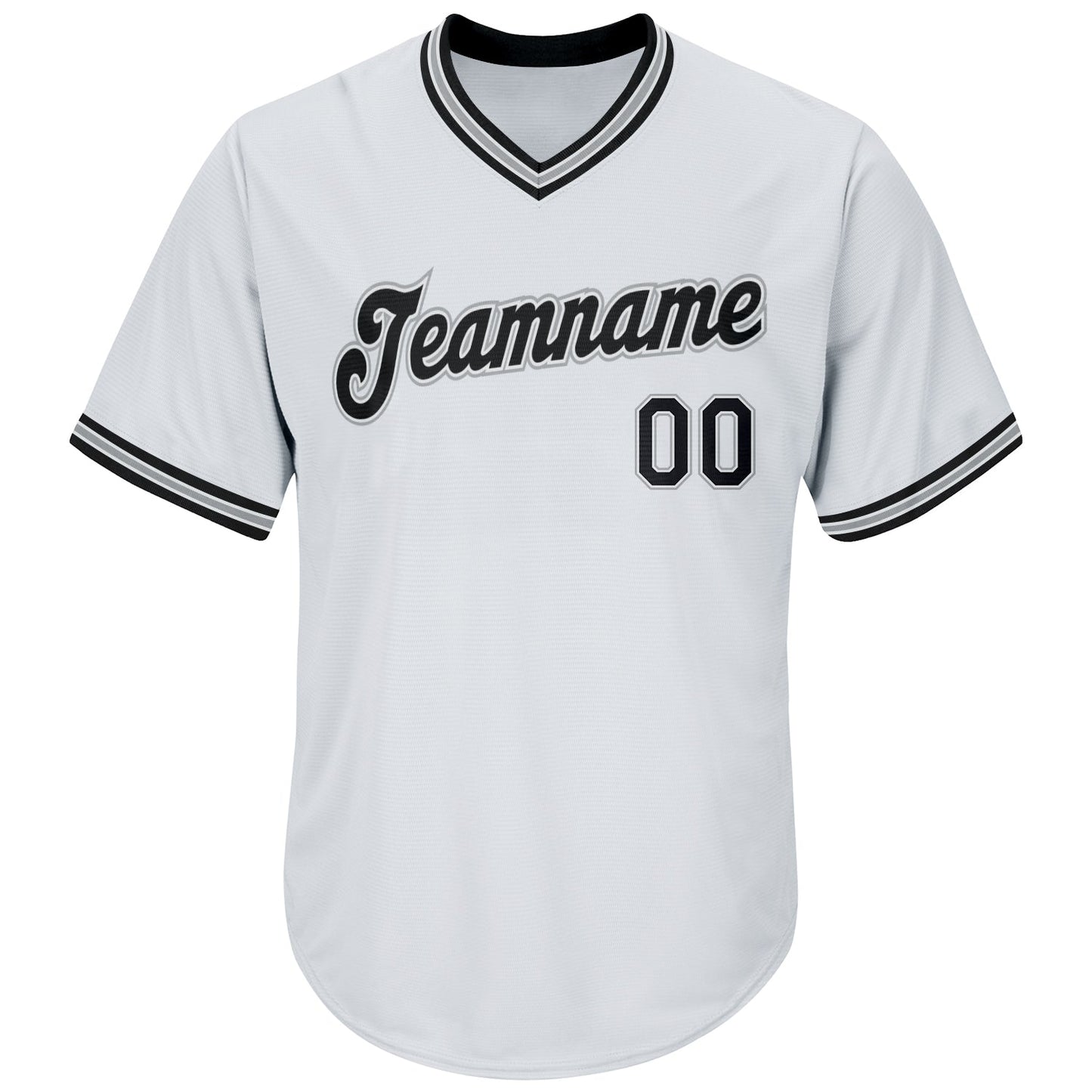 Custom White Black-Gray Authentic Throwback Rib-Knit Baseball Jersey Shirt view 2