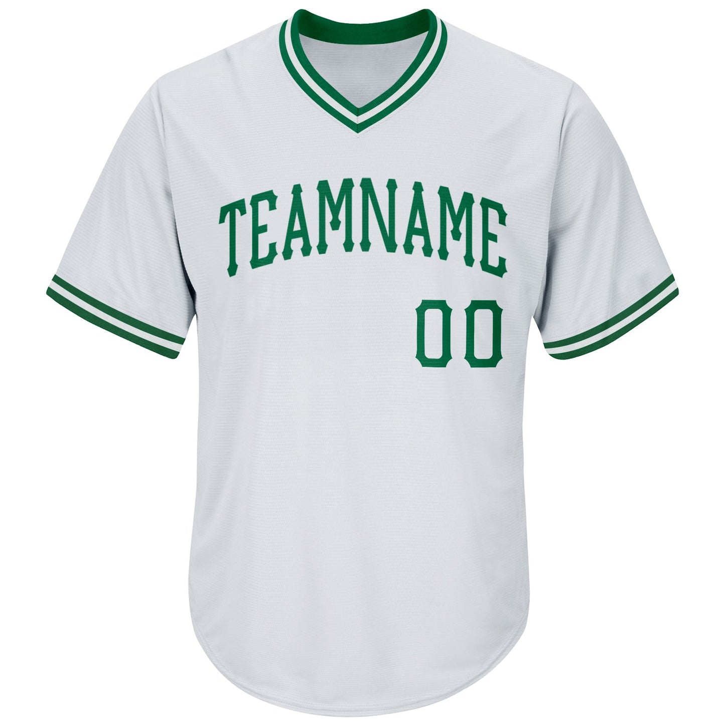 Custom White Kelly Green Authentic Throwback Rib-Knit Baseball Jersey Shirt view 2