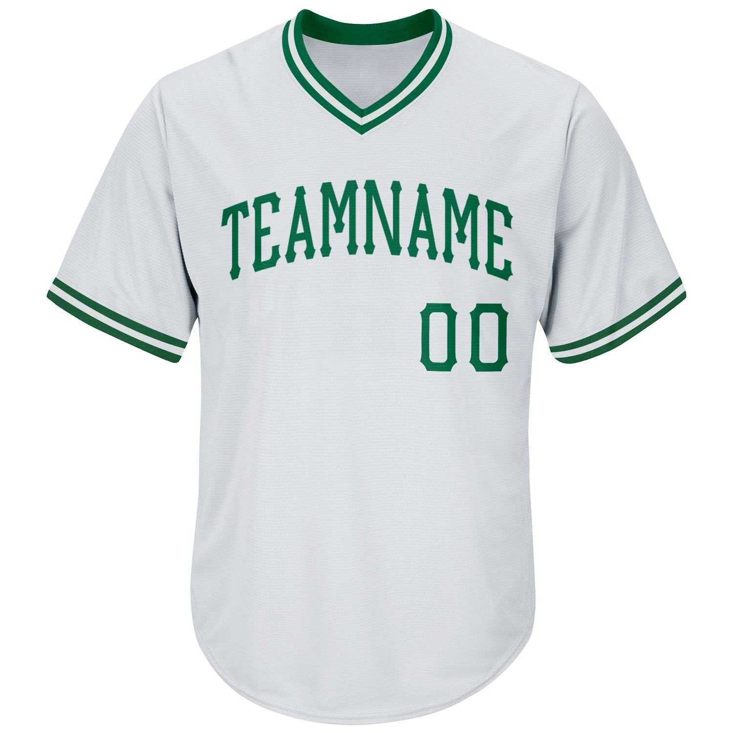 Custom White Kelly Green Authentic Throwback Rib-Knit Baseball Jersey Shirt view 2