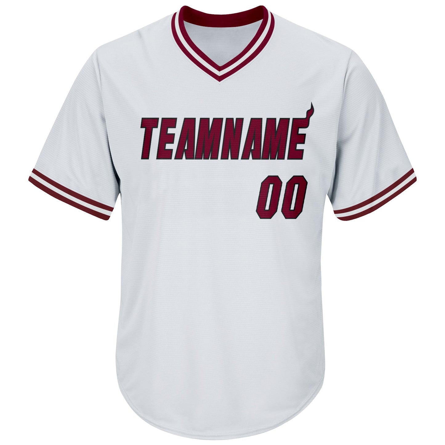 Custom White Maroon-Black Authentic Throwback Rib-Knit Baseball Jersey Shirt view 2