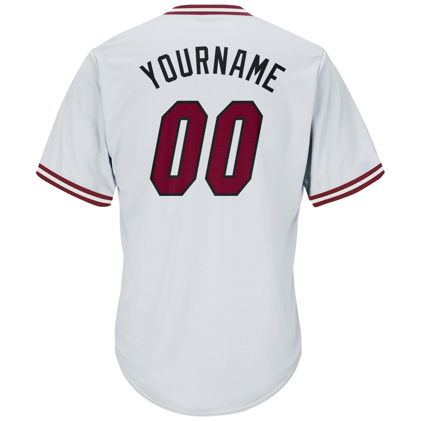 Custom White Maroon-Black Authentic Throwback Rib-Knit Baseball Jersey Shirt view 3