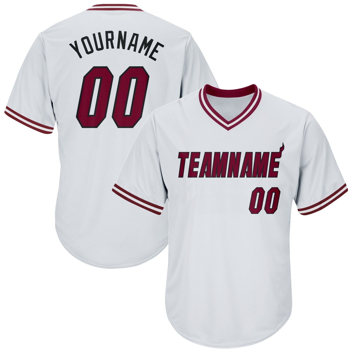 Custom White Maroon-Black Authentic Throwback Rib-Knit Baseball Jersey Shirt - Main View