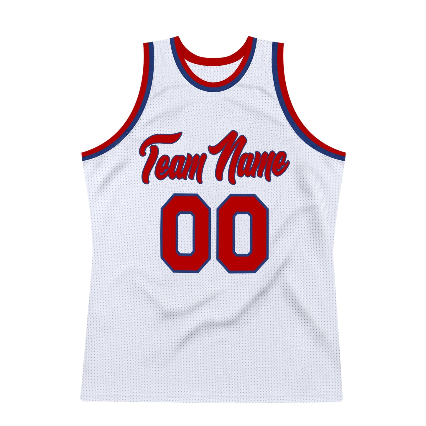 Custom White Red-Royal Authentic Throwback Basketball Jersey view 7