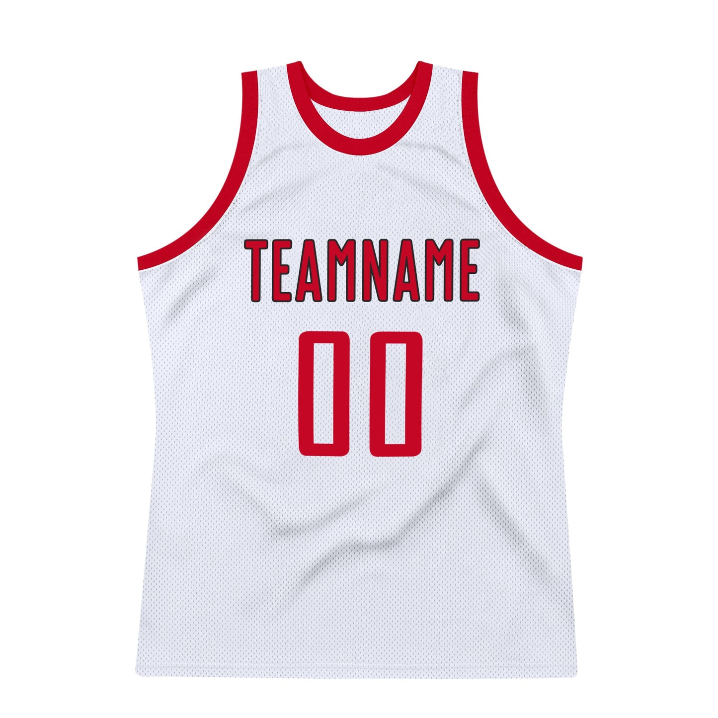 Custom White Red-Black Authentic Throwback Basketball Jersey view 7