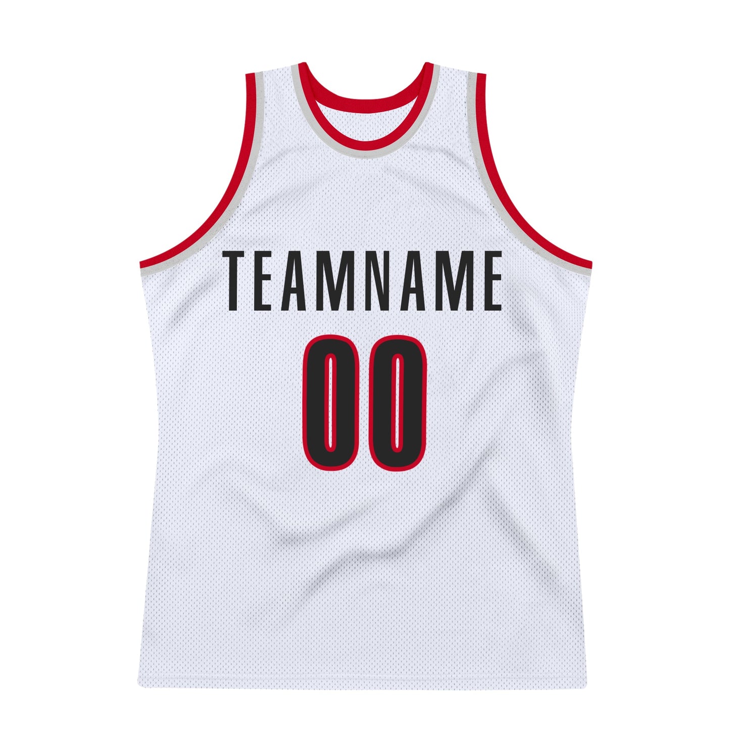 Custom White Black-Red Authentic Throwback Basketball Jersey view 7