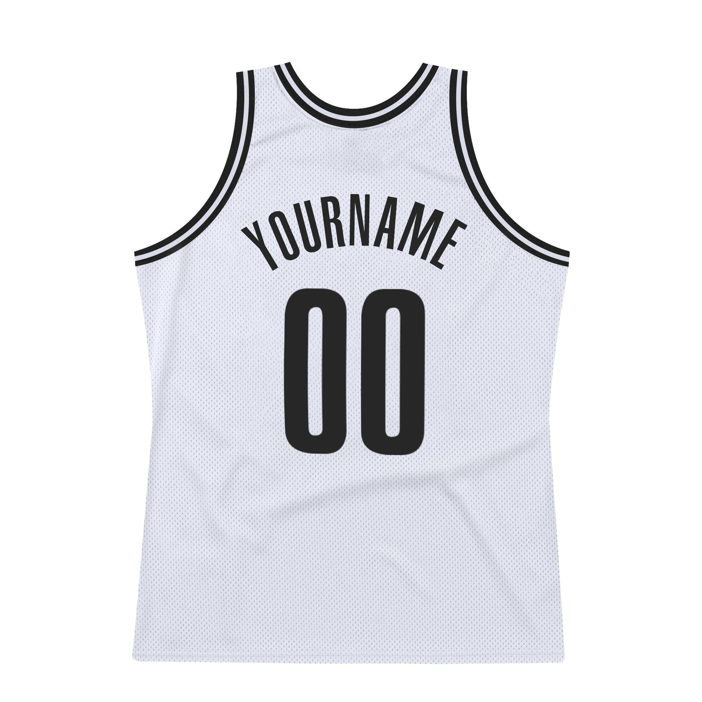 Custom White Black Authentic Throwback Basketball Jersey view 6