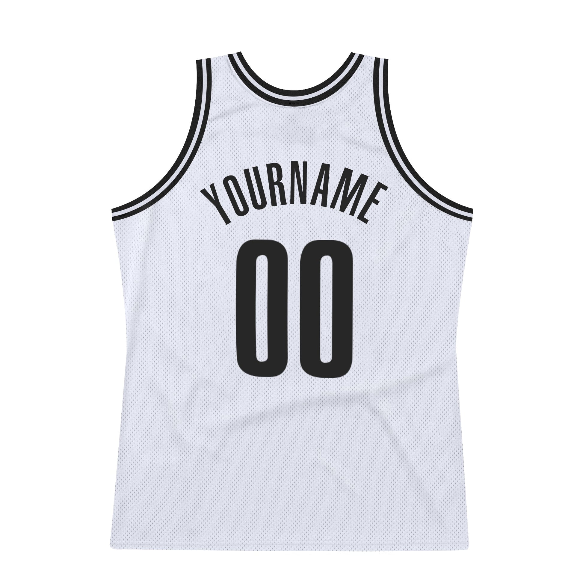 Custom White Black Authentic Throwback Basketball Jersey view 6