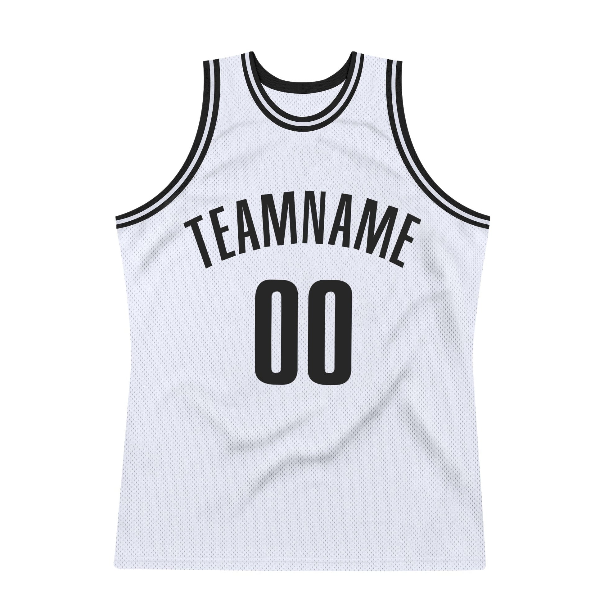 Custom White Black Authentic Throwback Basketball Jersey view 7
